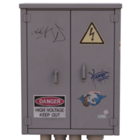 3d render electrical box with transparent background png