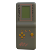 3d render brick game old console with transparent background png