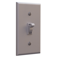 3d render single switch light with transparent background png
