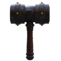 3d render gaming iron hammer with transparent background png