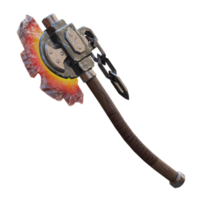 3d render gaming axe with background transparent png