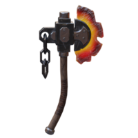 3d render gaming axe with background transparent png