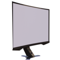 3d render gaming monitor with transparent background png