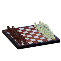 3d render chessboard with transparent background png