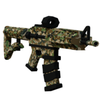 3d render gaming camouflaged weapon with transparent background png