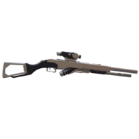 3d render gaming rifle with transparent background png