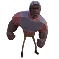3d render gaming strong character with transparent background png