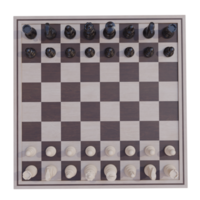 3d render chessboard with transparent background png