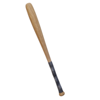 3d render wooden baseball bat with transparent background png