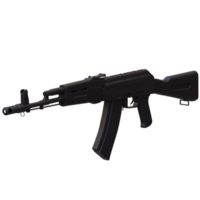 3d render gaming rifle ak47 with transparent background png