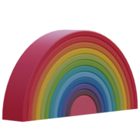 3d render rainbow toy with transparent background png