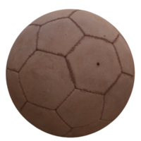3d render old soccer ball with transparent background png