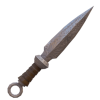 3d render gamming medieval dagger with transparent background png