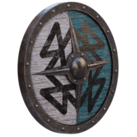 3d render medieval viking shield with background transparent png