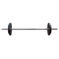 3d render barbell bar with weights with transparent background png
