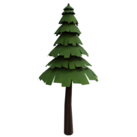 3d render pine tree with background transparent png