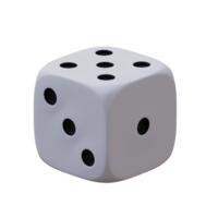 3d render white dice with background transparent png