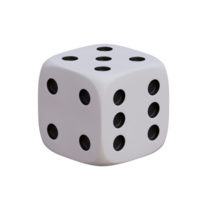 3d render white dice with background transparent png