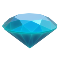 3d render lowpoly diamond with transparent background png