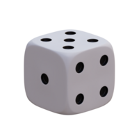 3d render white dice with background transparent png