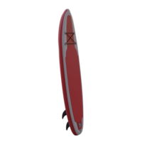 3d render sup stand up paddle board with transparent background png