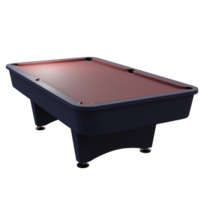 3d render pool table with transparent background png