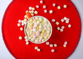 Cocoa drink with marshmallows photo