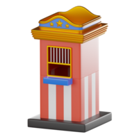 Ticket Counter for Efficient Event Entry. 3D Render png