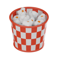 Popcorn Box with Striped Popcorn for Movie Magic. 3D render png