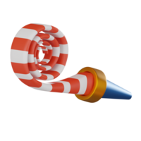 Party Essentials Rolled Paper Noisemaker for Celebrations. 3D Render png