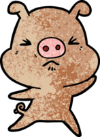 cartoon angry pig drawing png