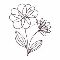 Continuous one line art flower design hand drawn simple flower outline vector