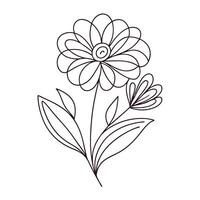 Continuous one line art flower design hand drawn simple flower outline vector