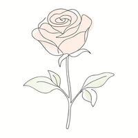 Continuous one line drawing Rose Line art Abstract minimal Beautiful flower vector