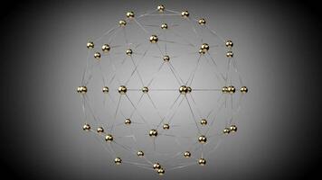 Rotating Wireframe Sphere on Gray Background video