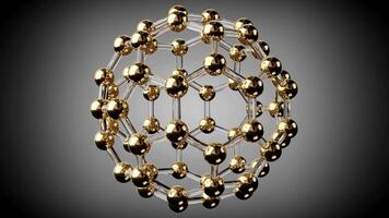 Rotating Fullerene Carbon Molecule, Wireframe Structure video