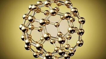 Rotating Fullerene Carbon Molecule, Wireframe Structure video