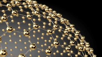 Rotating Fullerene Carbon Molecule, Wireframe Structure video