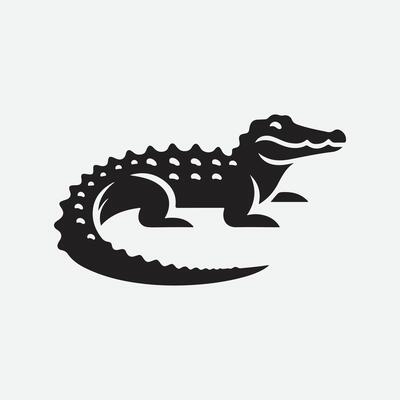 Majestic Crocodile Silhouette Icon, A Symbol of Strength and Elegance