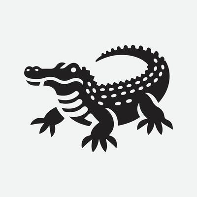 Majestic Crocodile Silhouette Icon, A Symbol of Strength and Elegance