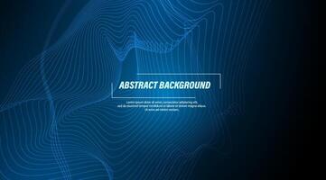 Abstract blue background with glowing wave modern and futuristics technology concept. suitable for banner, backdrop, website Bg, covers, and wallpaper vector