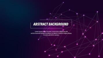 Abstract purple line and dot science and futuristic technology concept. suitable for banner, backdrop, website Bg, covers, and flayer vector