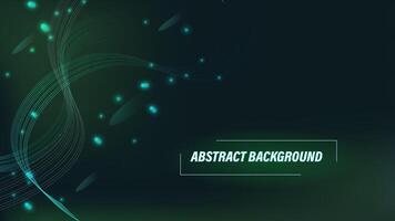 Green abstract background with glowing wave futuristics and modern technology concept. suitable for banner, backdrop, website Bg, covers, and wallpaper vector