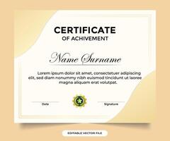 Professional certificate design with creative border decoration and vintage colors. Certificate template with elegant corner frame and certificate of achievement. Academic and educational credential. vector