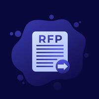RFP, send request for proposal icon, design vector