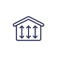 ceiling height line icon with a house vector