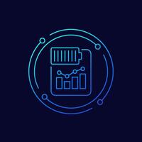 battery performance icon in linear design vector