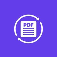 convert to PDF document icon for web and apps vector