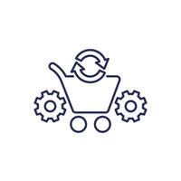 order processing and procurement line icon vector
