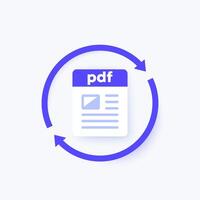 convert to PDF document icon vector